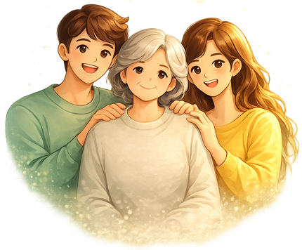 Family illustration for Kin Konnect